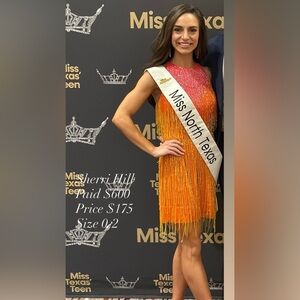 Sherri Hill Vibrant Orange and Yellow Dress